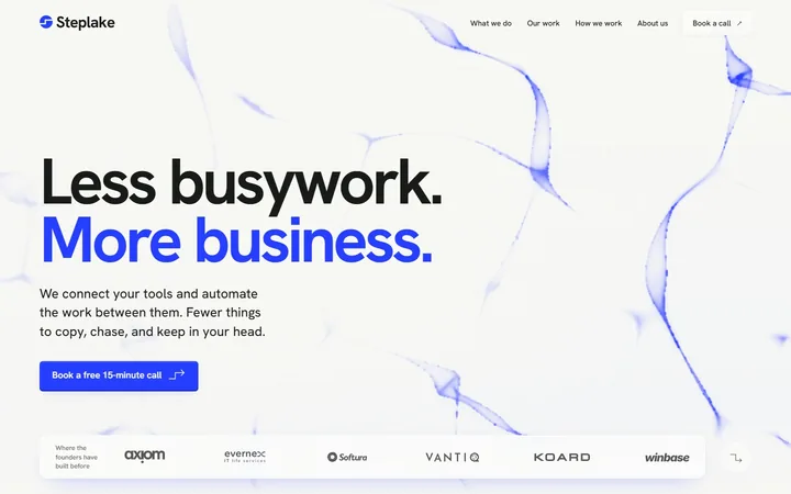 Steplake website redesign: Less busywork. More business.